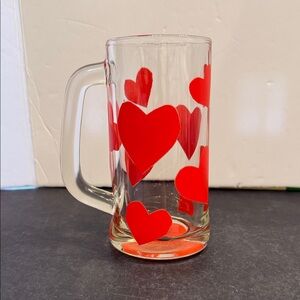 Heart Patterned clear Glass Mug